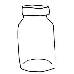 空の瓶の線画イラスト　