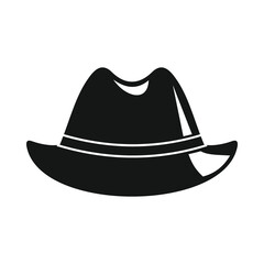 Vector urban hat black simple icon isolated on white