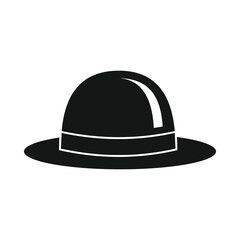 Vector old hat black simple icon isolated on white