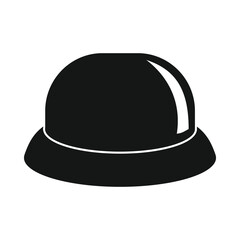 Vector big panama hat black simple icon isolated on white