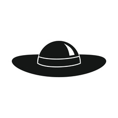 Vector hat for tanning black simple icon isolated