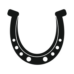 Vector bronze horseshoe black simple icon isolated