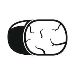 Fototapeta premium Vector smoked beef black simple icon isolated