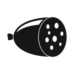 Vector sausage black simple icon isolated on white