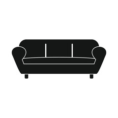 Vector sleeping sofa black simple icon isolated