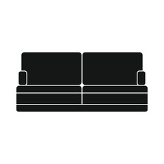 Vector sofa for home black simple icon isolated