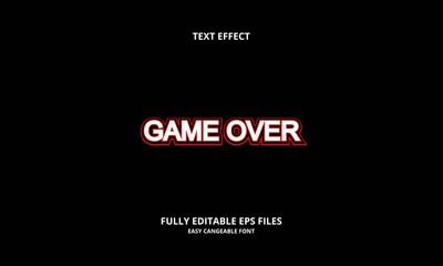 Editable text effect game over title style
