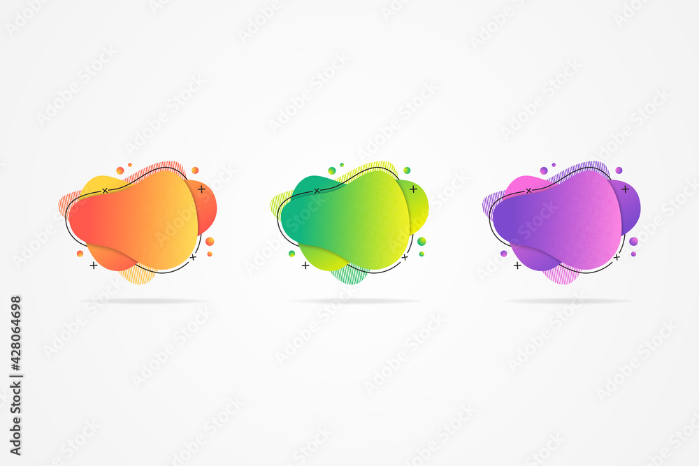 Poster set of abstract gradient three colorful template for the design of a banners, set of abstract modern