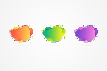 Set of abstract Gradient three colorful Template for the design of a banners, Set of abstract modern graphic elements design, Dynamical colorful papercuts Gradient abstract banners layouts.