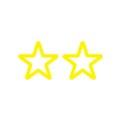 two stars review sign icon