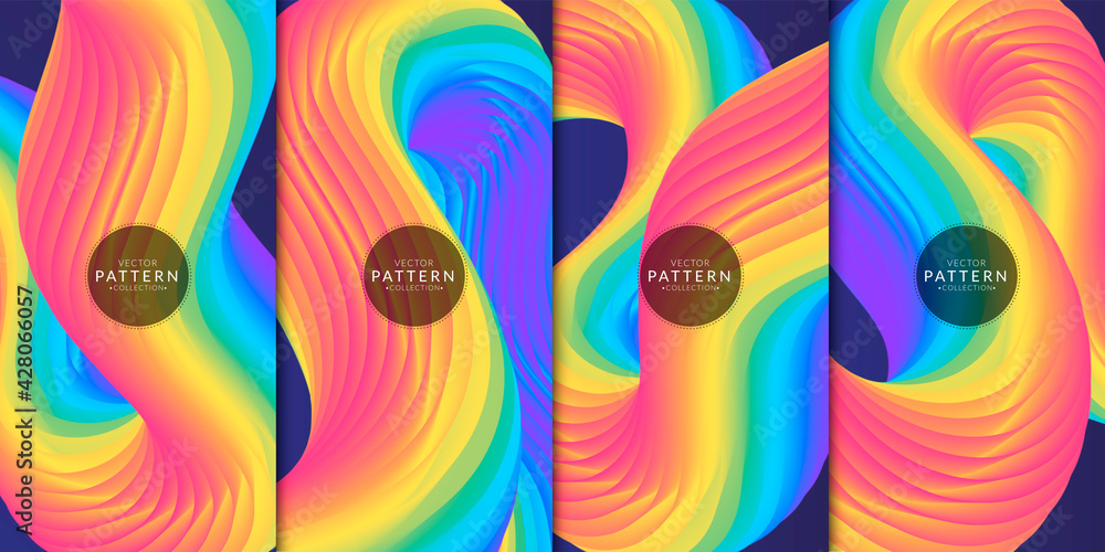 Poster colorful abstract background set. modern backgrounds collection. abstract wave rainbow background..