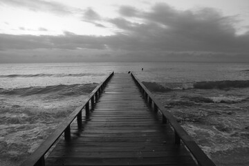 Obraz premium Dock at the sunrise in Cancún México