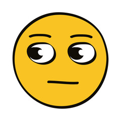 Fototapeta premium Thoughtful emoji character