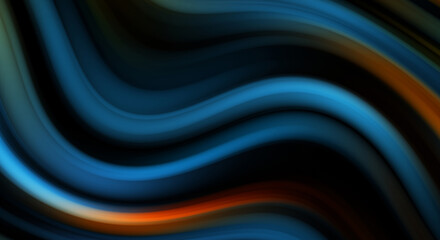 Colorful smooth lines on black background. Liquid and fluid vibrant color waves flowing in the dark. Graphic illustration for wallpaper, banner, background, card, book, cover, poster, banner, brochure