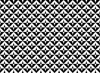 Patrón geométrico de cuadrados oedenados en hileras diagonales y formados por triángulos blancos y negros.