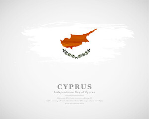Happy independence day of Cyprus with artistic watercolor country flag background