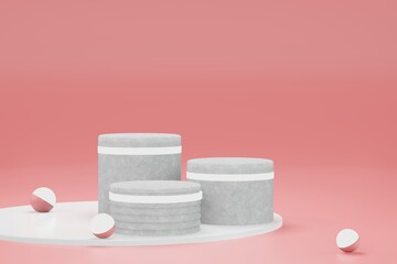 3d rendering illustration of podium stage showcase product advertising background