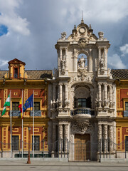 Fototapeta na wymiar Baroque palace of San Telmo in Seville - former university building