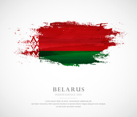Abstract watercolor brush stroke flag for independence day of Belarus