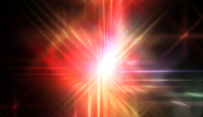 Glowing colorful light flare. Vibrant energy background. Rays of light with ethereal glow. Beautiful wallpaper.