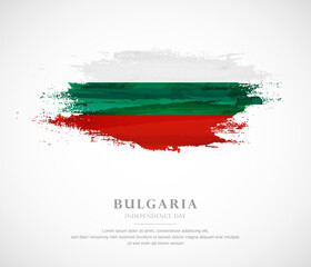 Abstract watercolor brush stroke flag for independence day of Bulgaria