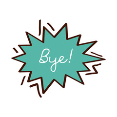 bye text balloon