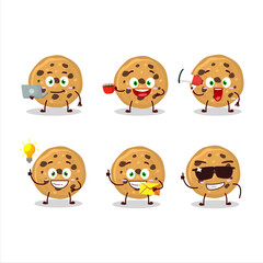 Obraz premium Biscuit cartoon character with various types of business emoticons