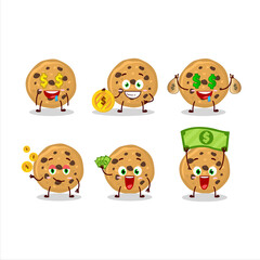 Biscuit cartoon character with cute emoticon bring money