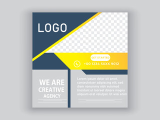 Set of editable square banner template. social media design.