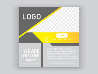 Set of editable square banner template. social media design.