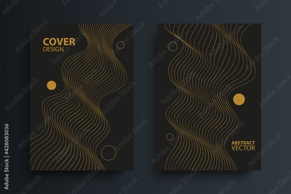 Poster Cover templates with dynamic waves. Futuristic abstract modern line pattern for your graphic design. Vector illustration.