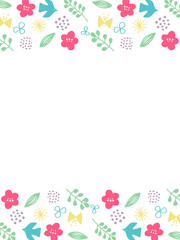 春色お花と鳥のシンプルモチーフフレーム