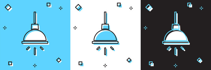 Set Chandelier icon isolated on blue and white, black background. Vector