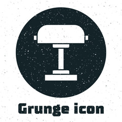 Grunge Table lamp icon isolated on white background. Desk lamp. Monochrome vintage drawing. Vector