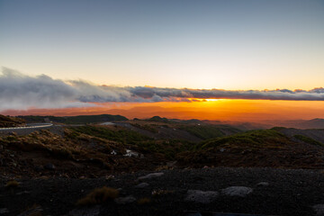 sunset in the mountains