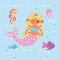 mermaid and icons