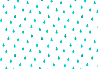 水彩　梅雨　雨　水滴　フレーム　バナー　背景　カード　パターン