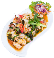 Fried Seafood Sweet and Sour  with Red Onion