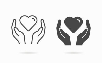 Charity icon. Symbol of solidarity, help, care. Illustration for graphic and web design.