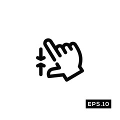 Obraz premium Touch Gestures line Icon. Touch Gestures icon Vector Illustration Template For Web and Mobile