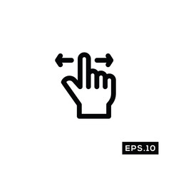 Fototapeta premium Touch Gestures line Icon. Touch Gestures icon Vector Illustration Template For Web and Mobile