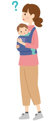 赤ちゃんを抱っこする母親　子育て