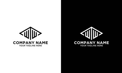 initial letters logo ww black and gold monogram hexagon shape vector