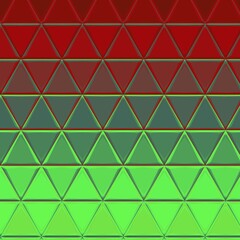 triangular mosaic design with dark red to grey blue to bright spring green colour gradient