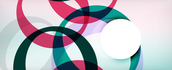 Obraz premium Ring geometric shapes, o letter repetition wallpaper. Abstract background for business or technology presentations, internet posters or web brochure covers