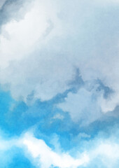 Abstract colorful watercolor on white background. Digital art painting.