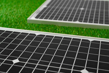 Alternative energy solar power panel close up