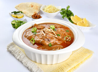 Nihari or Nehari, A Traditional & Special Food, prepared with cow or buffalo meat, spices and cook...