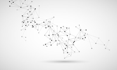 Line shapes concept technology. Communication polygonal design. Vector structure abstract illustration