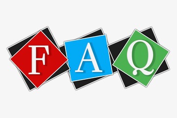 3d render of faq symbol made of many spheres